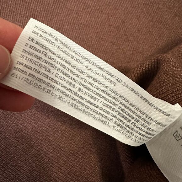 ABERCROMBIE & FITCH Sweater Dress Brown Knit LS Mock Neck NWT - Picture 8 of 9